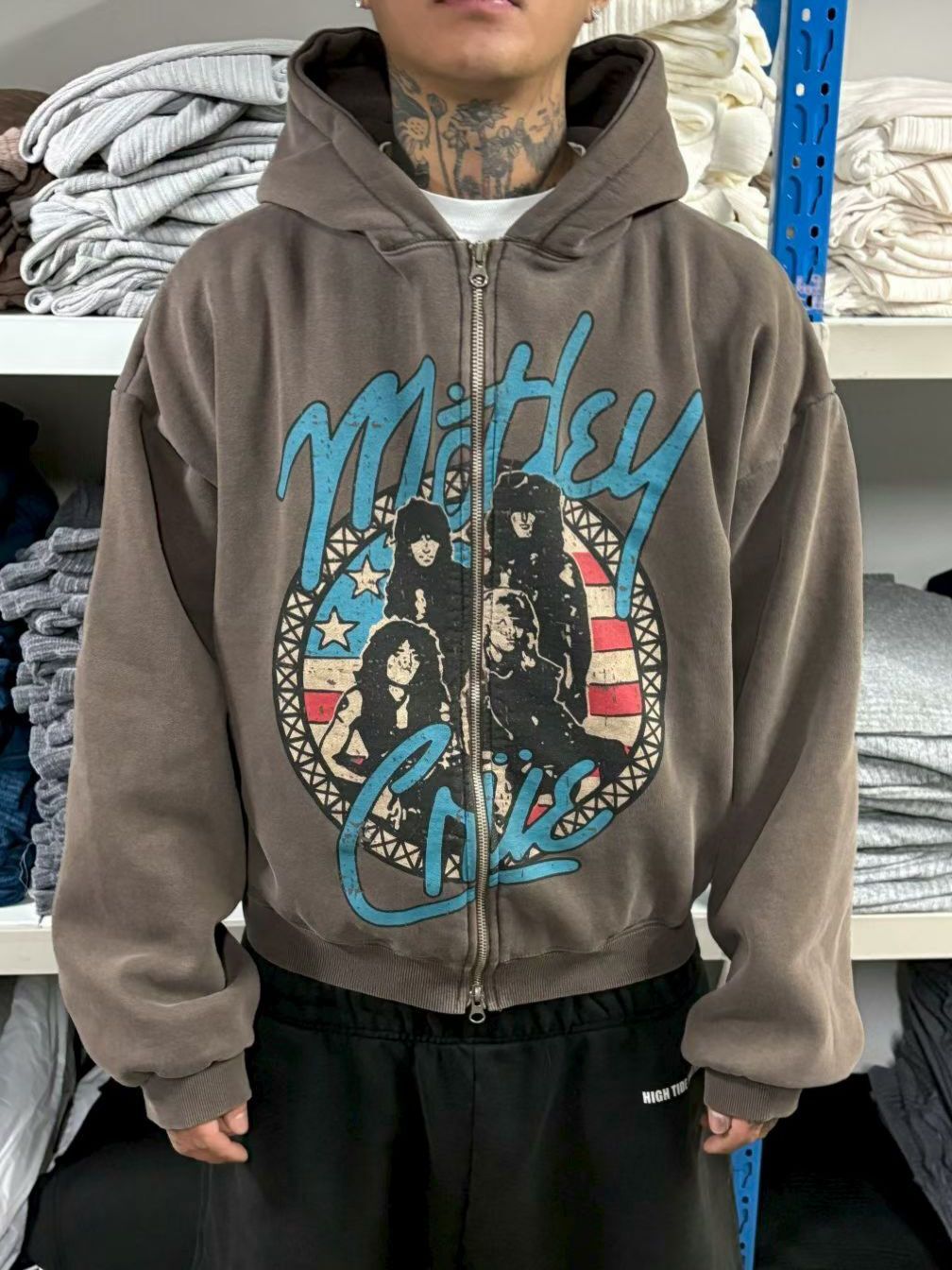 英文字圖案連帽拉鍊外套 SCOPE-135JK