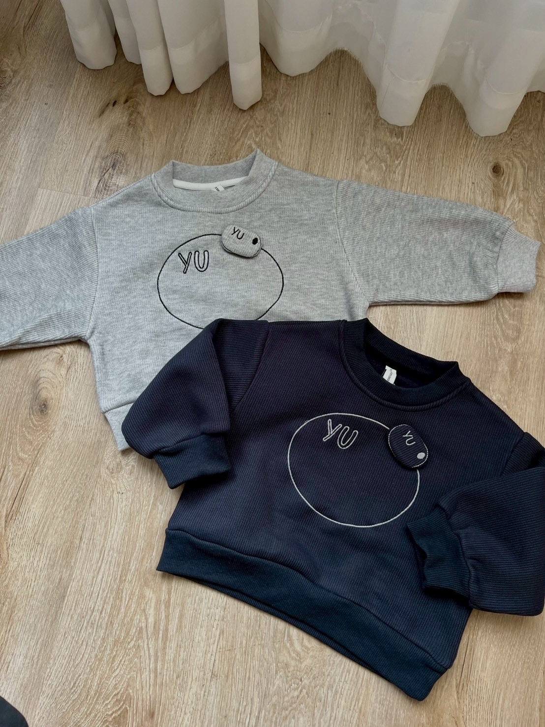 A03664內刷毛螺紋大學T