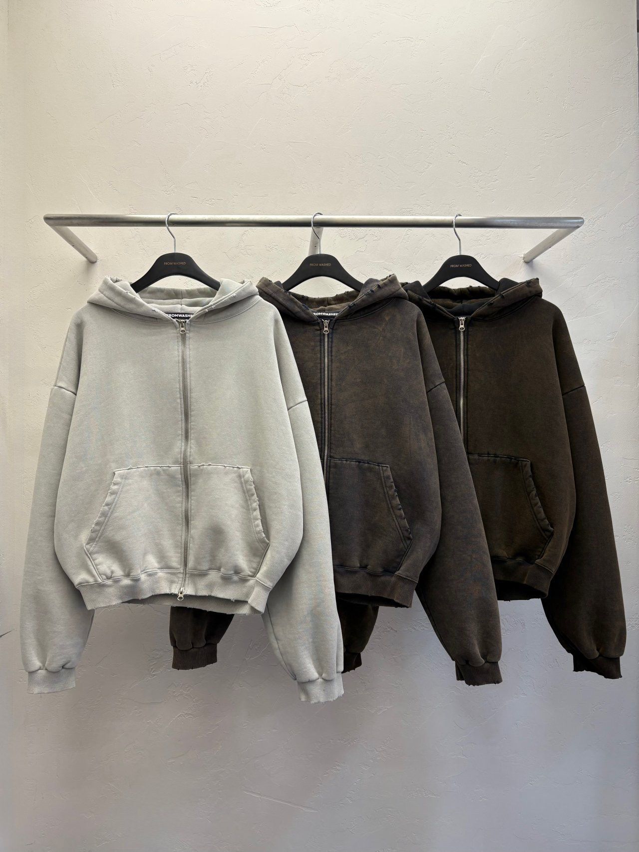 洗水淨色連帽拉鍊外套 SCOPE-139JK