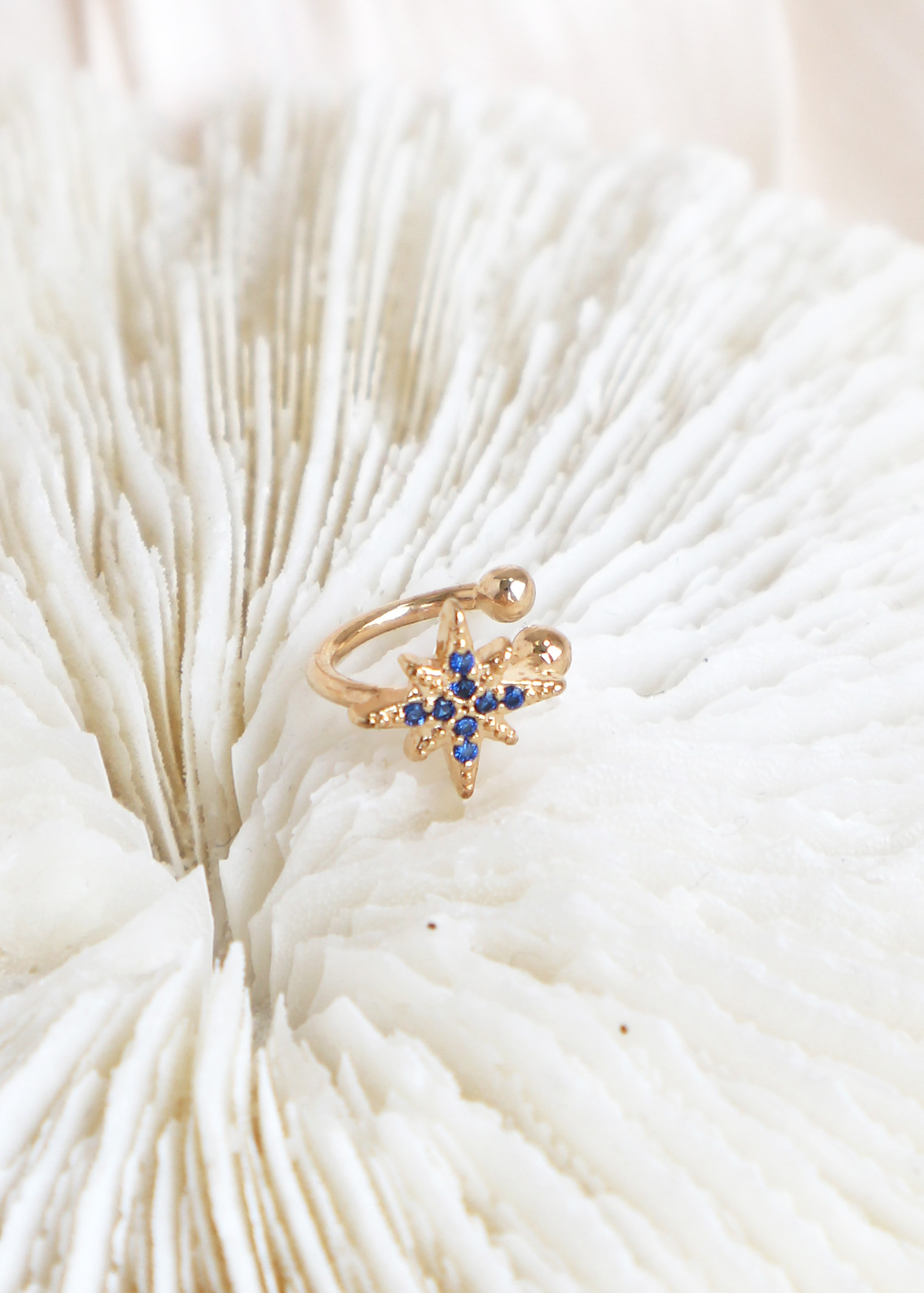 星芒 耳骨夾-藍