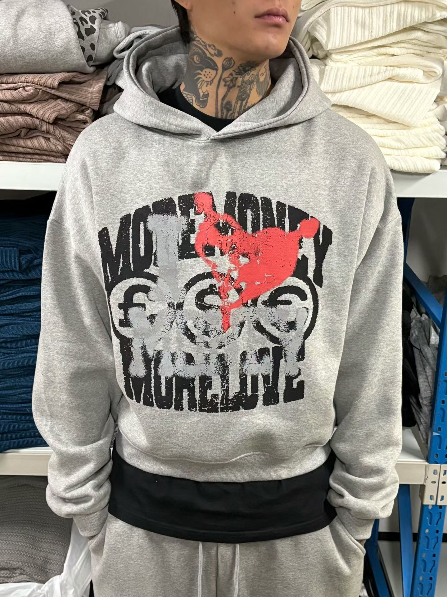 英文字圖案連帽Boxy衛衣 SCOPE-141T