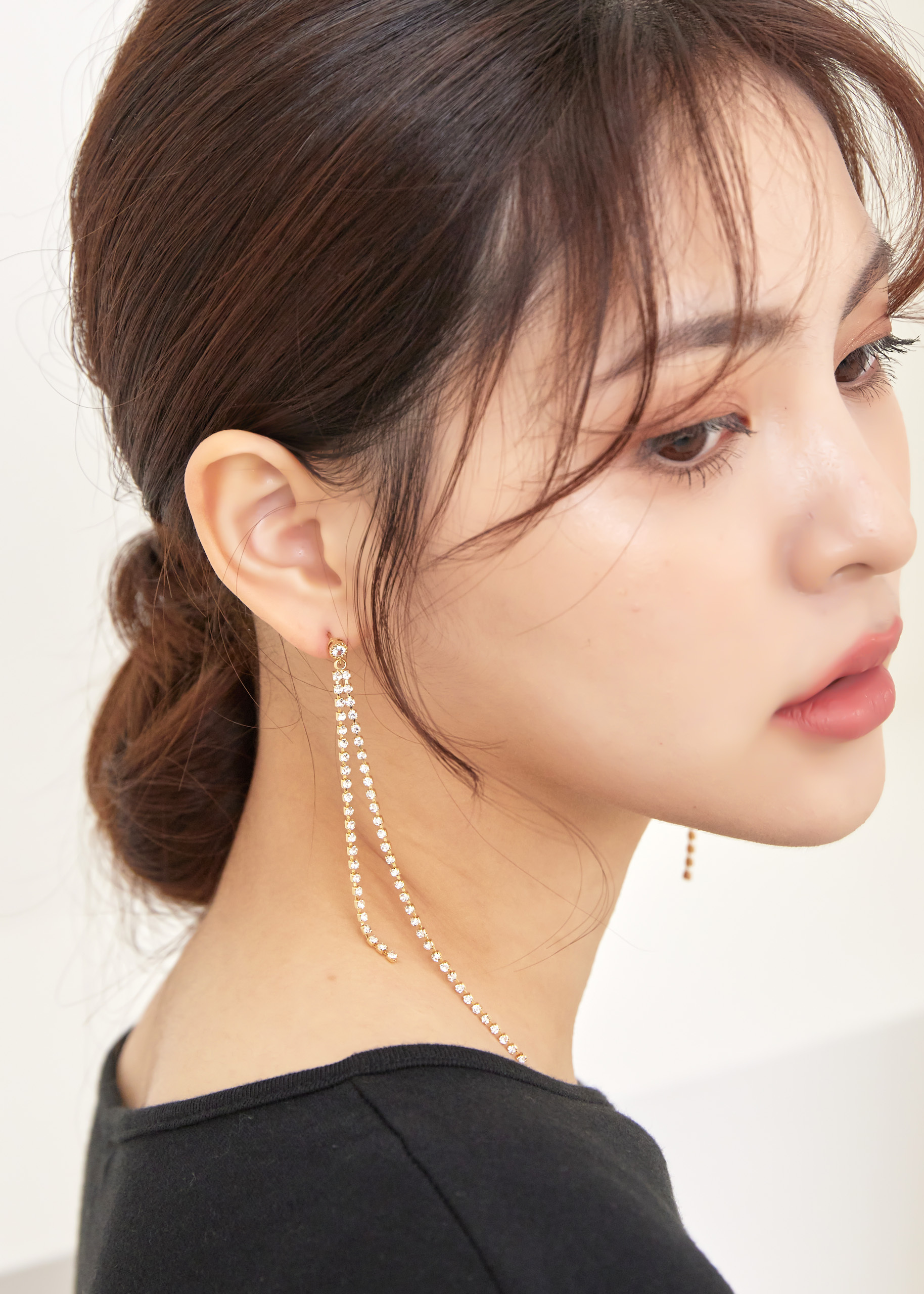 Aglaia 鋯石流蘇長耳環