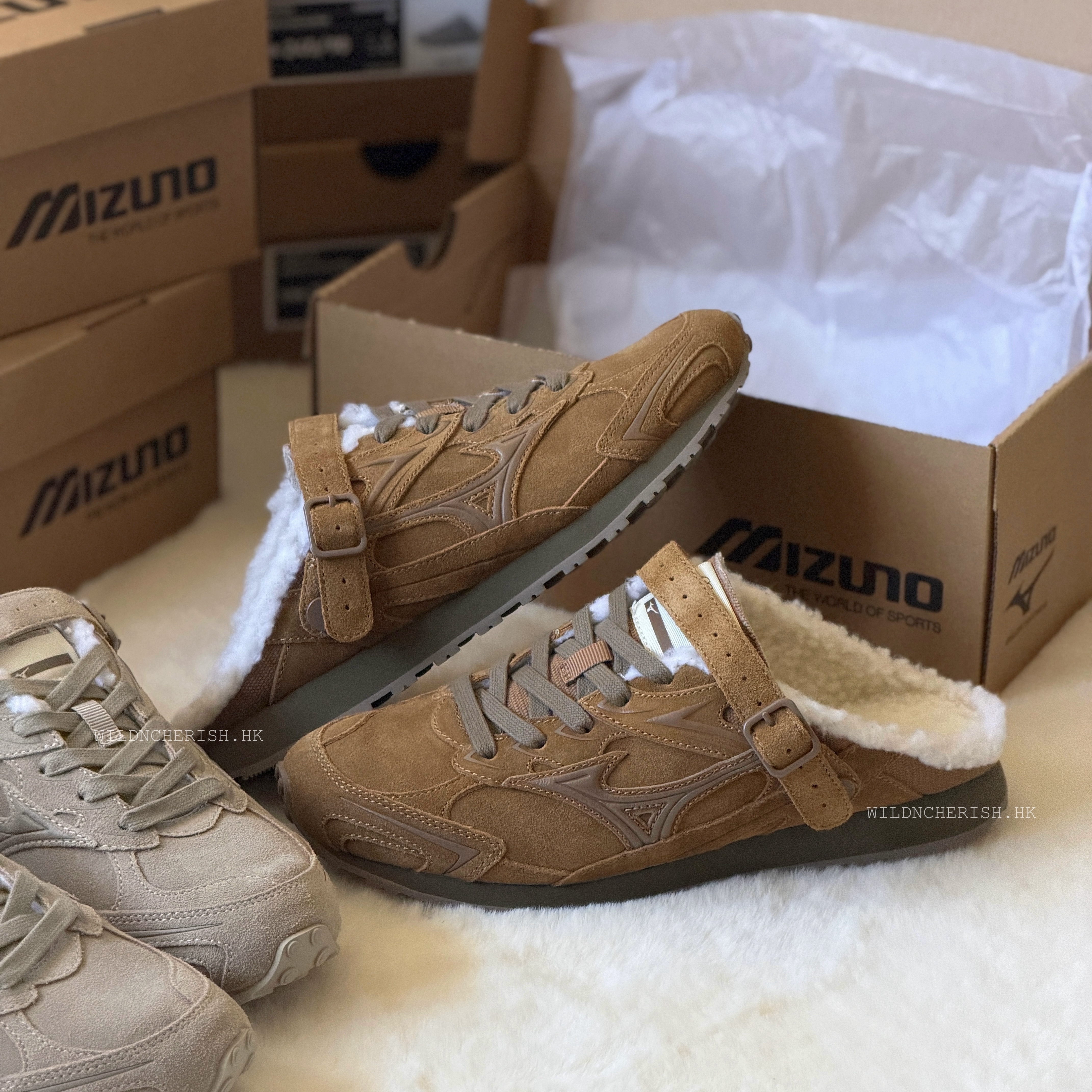 現貨 | Mizuno Sportstyle LG 60S Slipper 啡色 毛毛款 懶人拖鞋