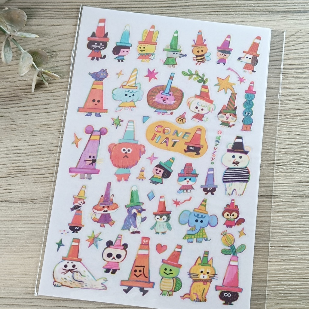 大宇人．三角錐帽小子 感壓轉印貼紙組(2入)