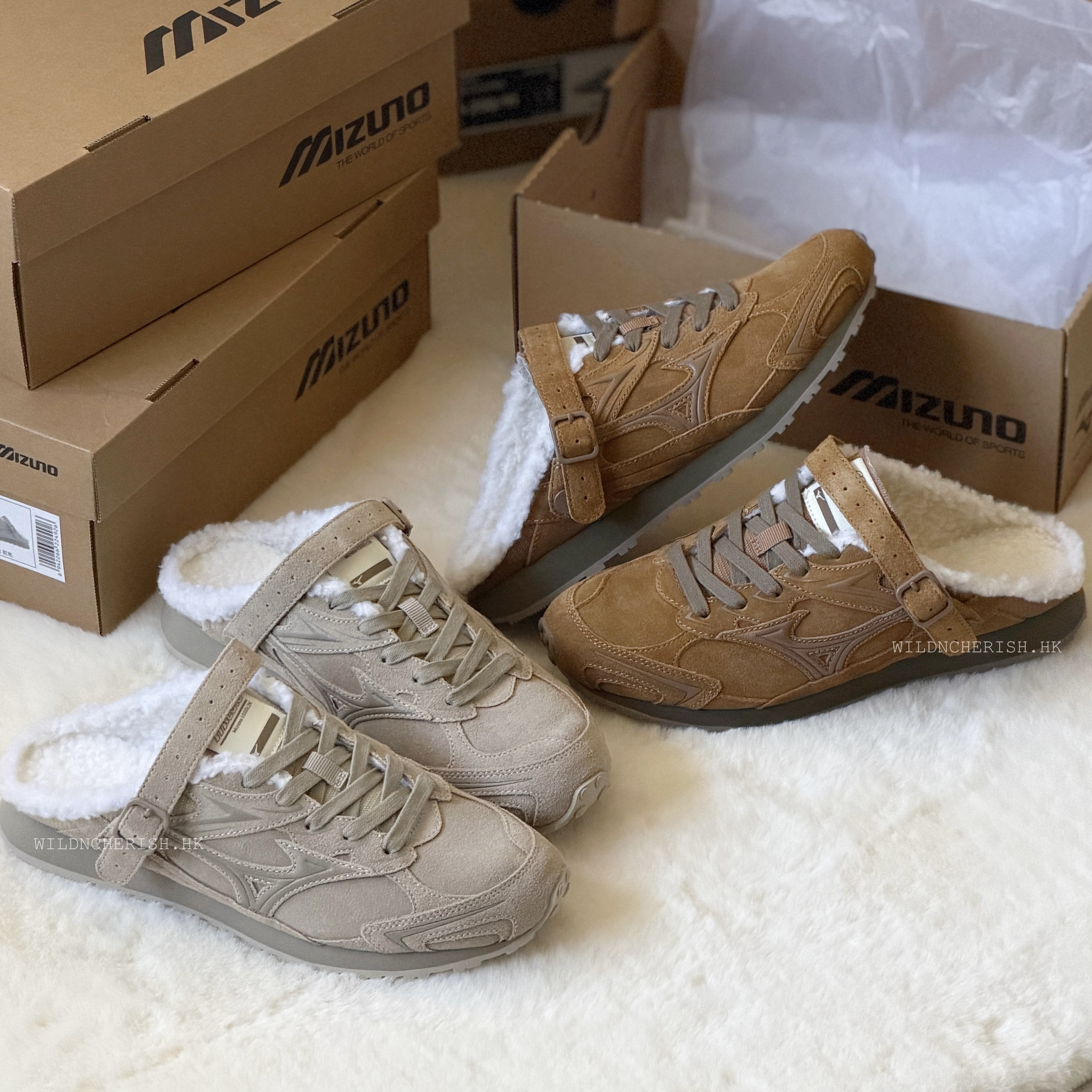 現貨 | Mizuno Sportstyle LG 60S Slipper 沙色 毛毛款 懶人拖鞋