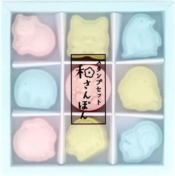 可愛動物 日系和果子印章 9入組｜日本SUN-STAR