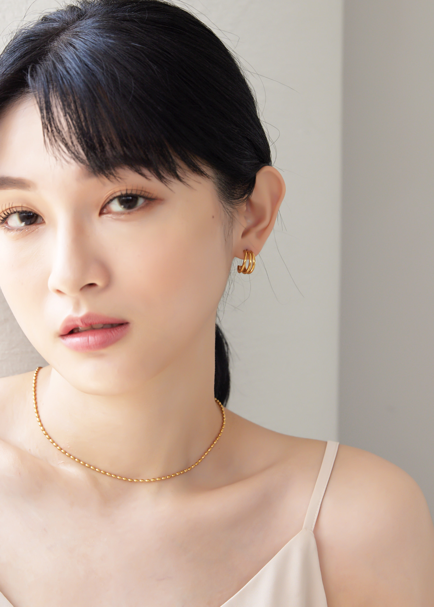 Triple 耳圈-金 | 醫療鋼 |