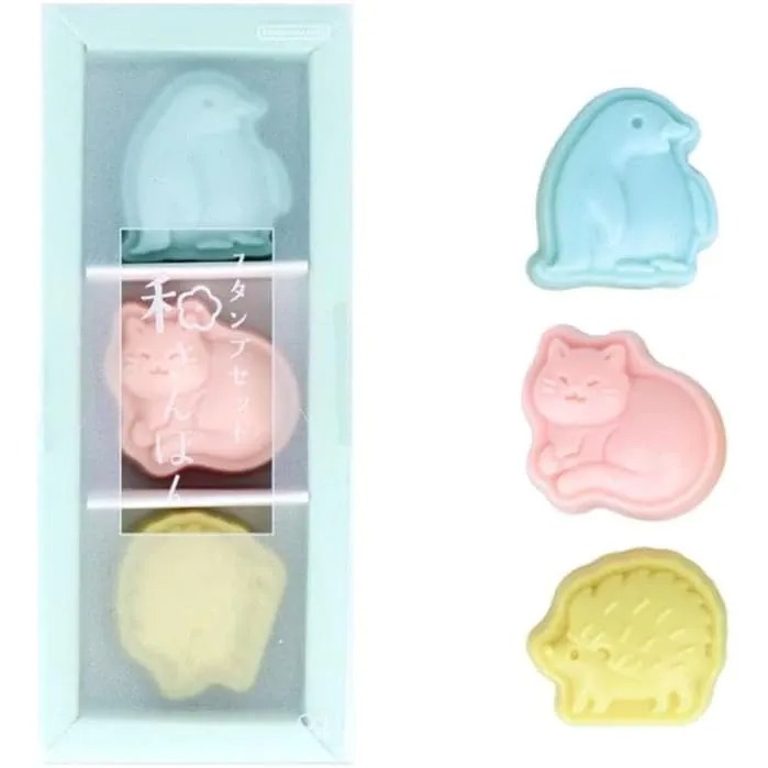 企鵝/貓/刺蝟 日系和果子印章 3入組｜日本SUN-STAR