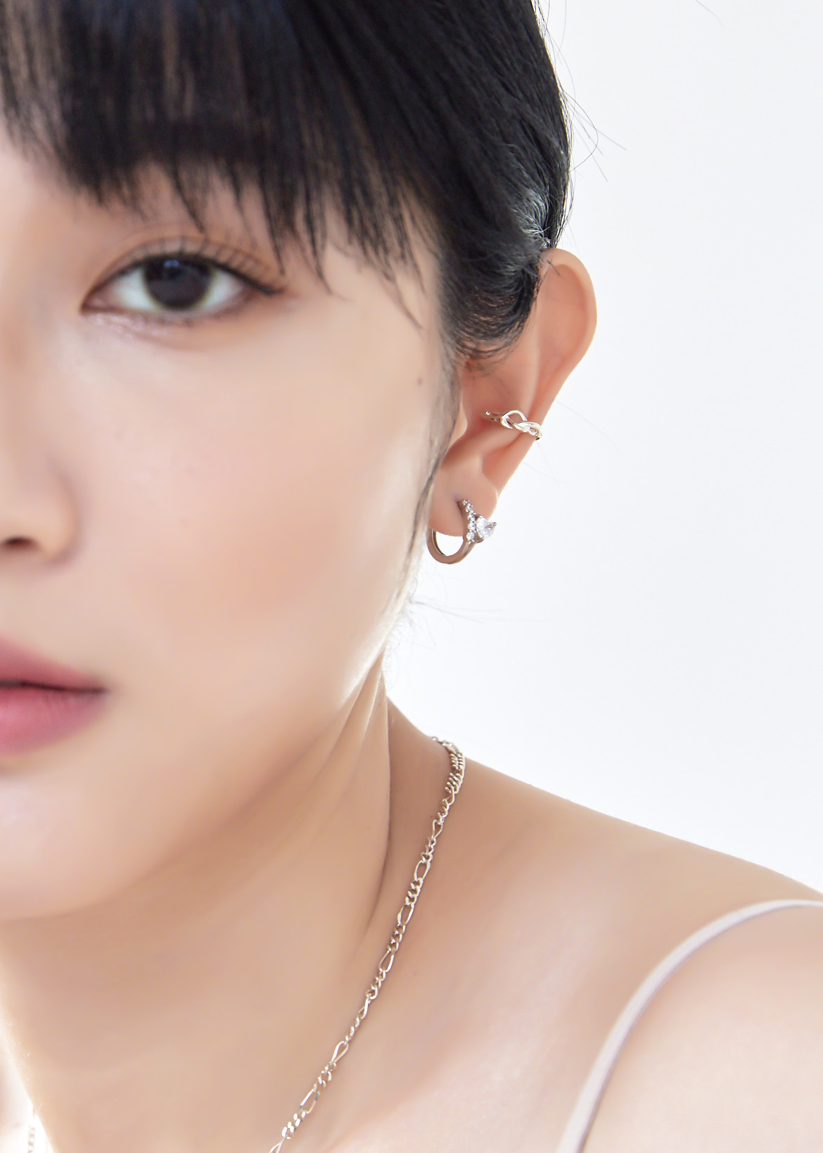 編織純銀耳骨夾