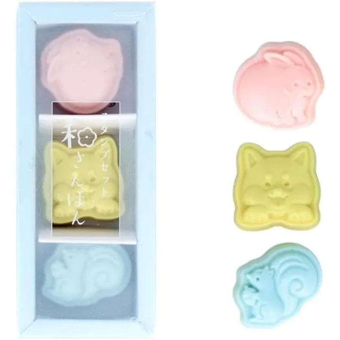 兔子/柴犬/松鼠 日系和果子印章 3入組｜日本SUN-STAR