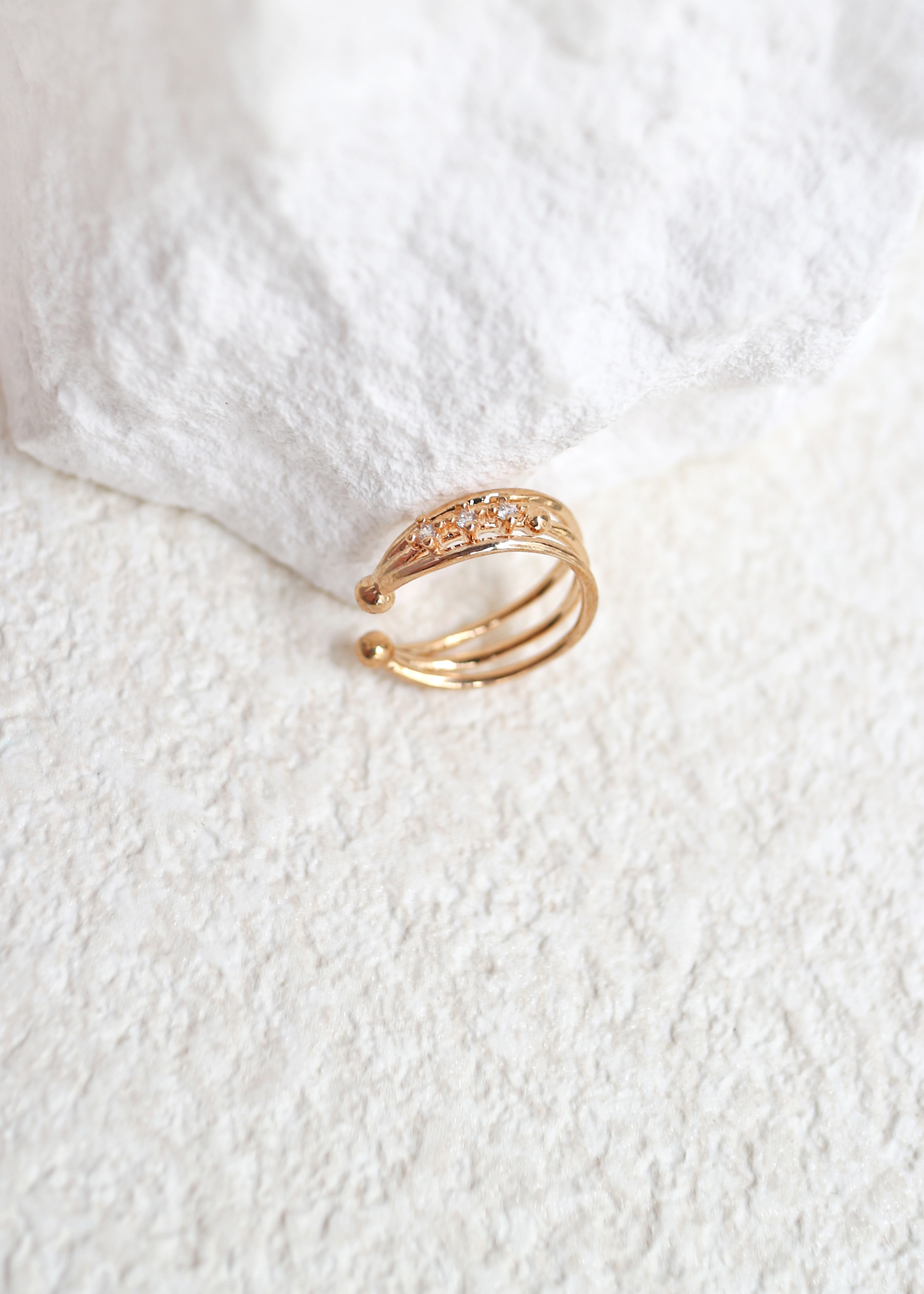 線條鋯石 耳骨夾