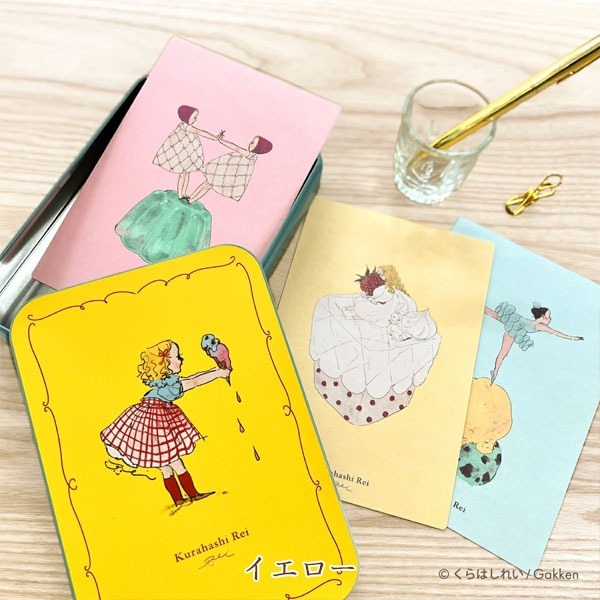 冰淇淋 黃色 鐵盒裡的明信片 ｜日本Kurahashirei