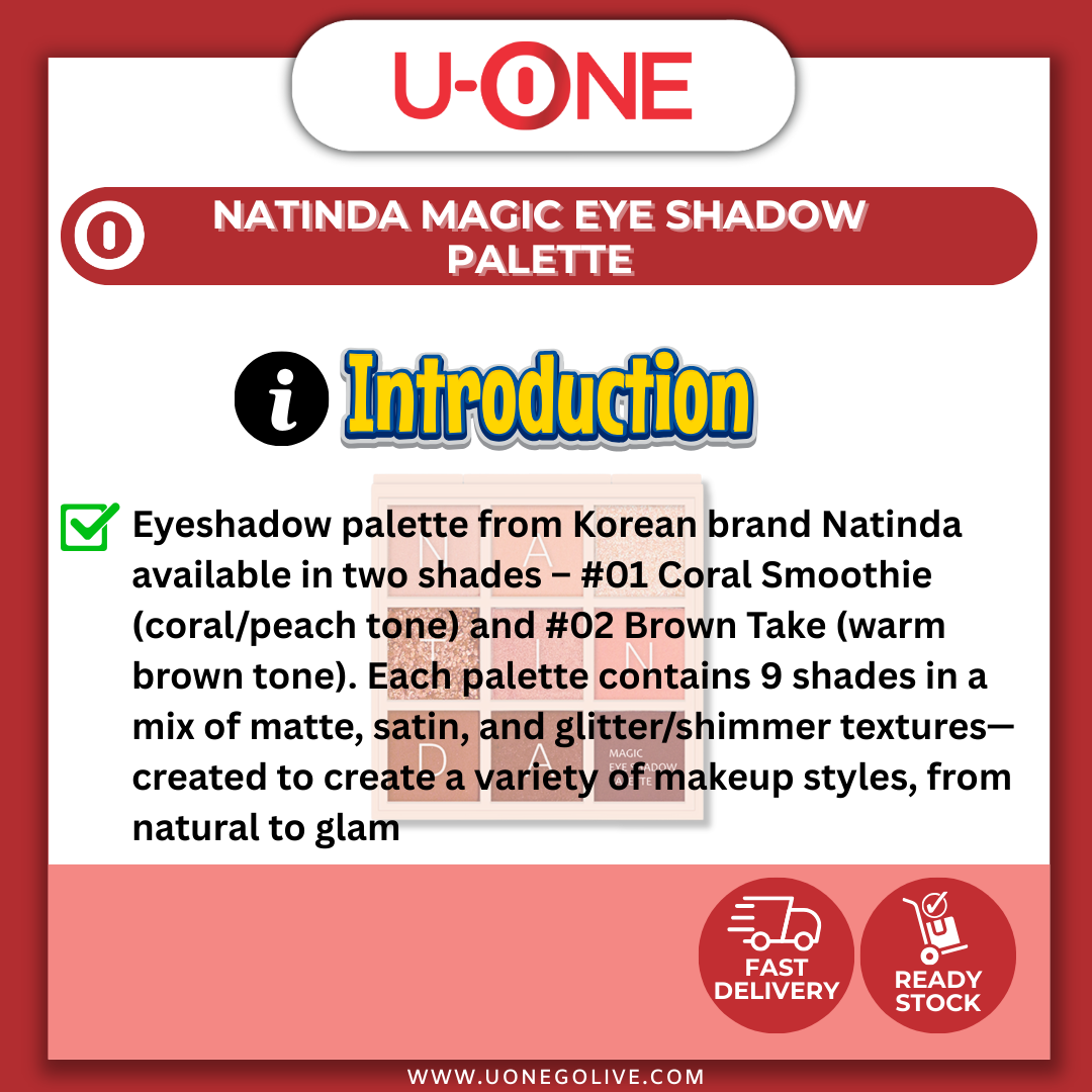 U-ONE | Korea | Natinda | Magic Eye Shadow Palatte | 3.5g | Ready Stock | Fast Delivery
