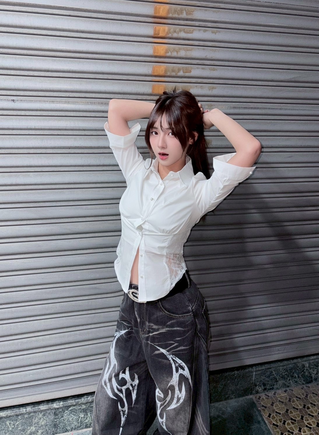 ( GOAL ) 蕾絲鏤空貼身襯衫 女款 BLM