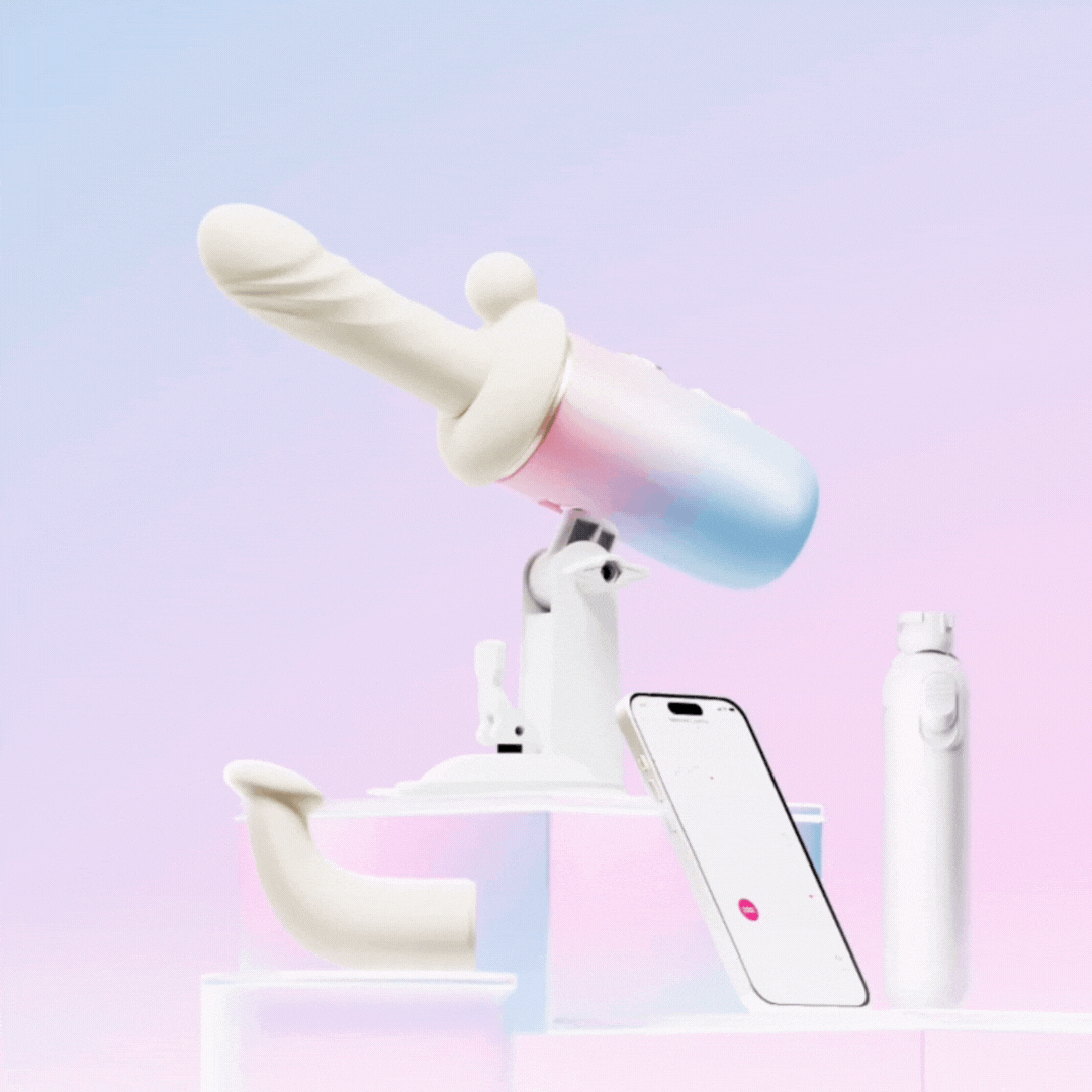 LOVENSE - Spinel 可APP控推撞抽插加熱式按摩棒+手持/吸啜底盤