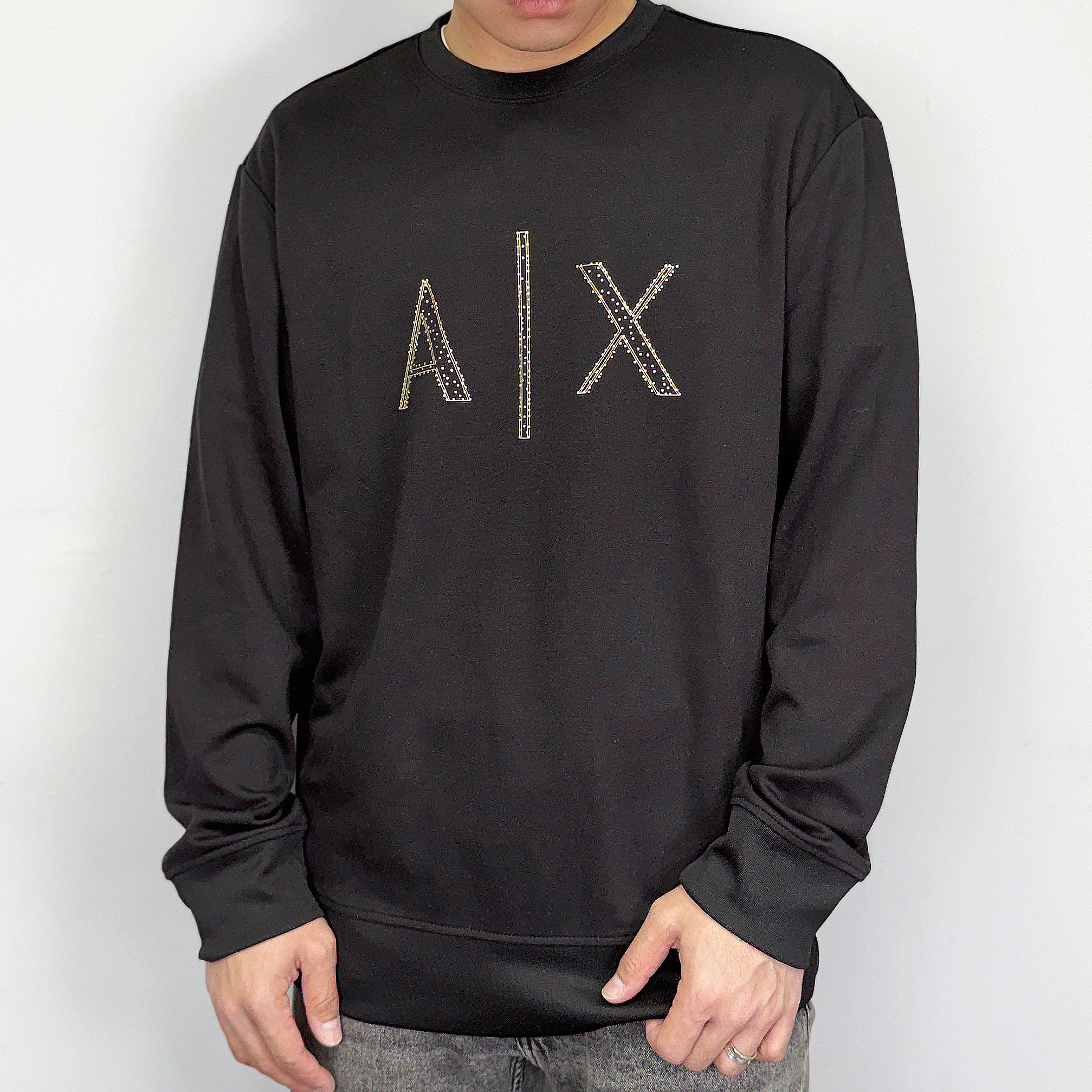 Armani Exchange AX 點點金字 大學T 長袖上衣
