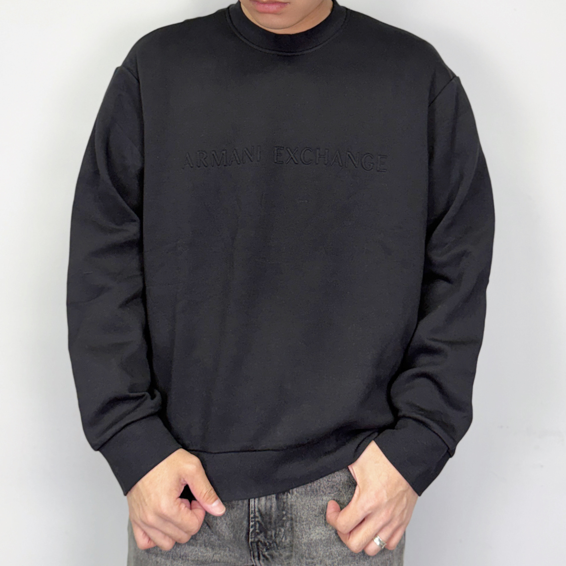 Armani Exchange AX 立體浮雕字母 大學T 長袖