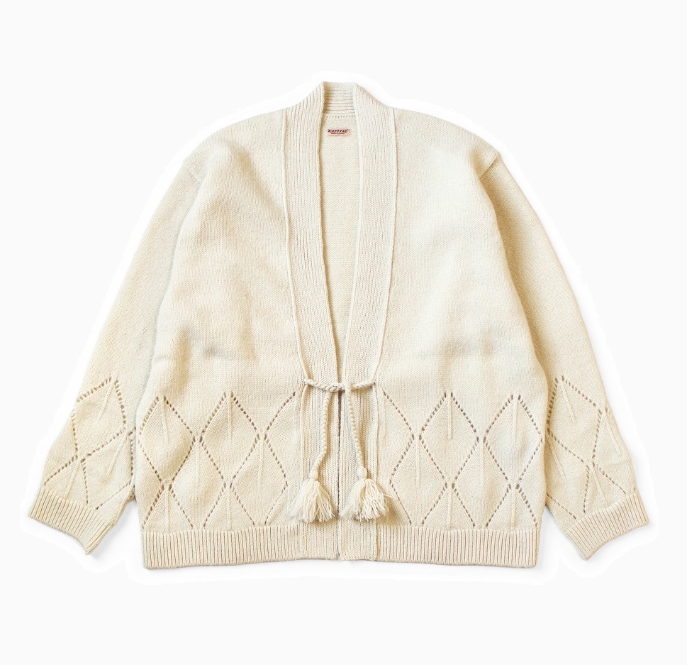11/29 RELEASE: KAPITAL 5G WOOL NEEDLE PUNCHED ARGYLE CARIGAN - PRE ORDER ITEM (預訂中)