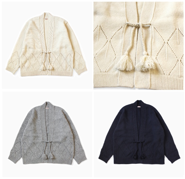11/29 RELEASE: KAPITAL 5G WOOL NEEDLE PUNCHED ARGYLE CARIGAN - PRE ORDER ITEM (預訂中)