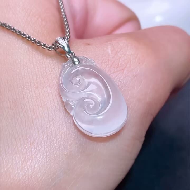 翡翠如意吊墜,天然翡翠A玉, 緬甸玉, Jade, Jadeite