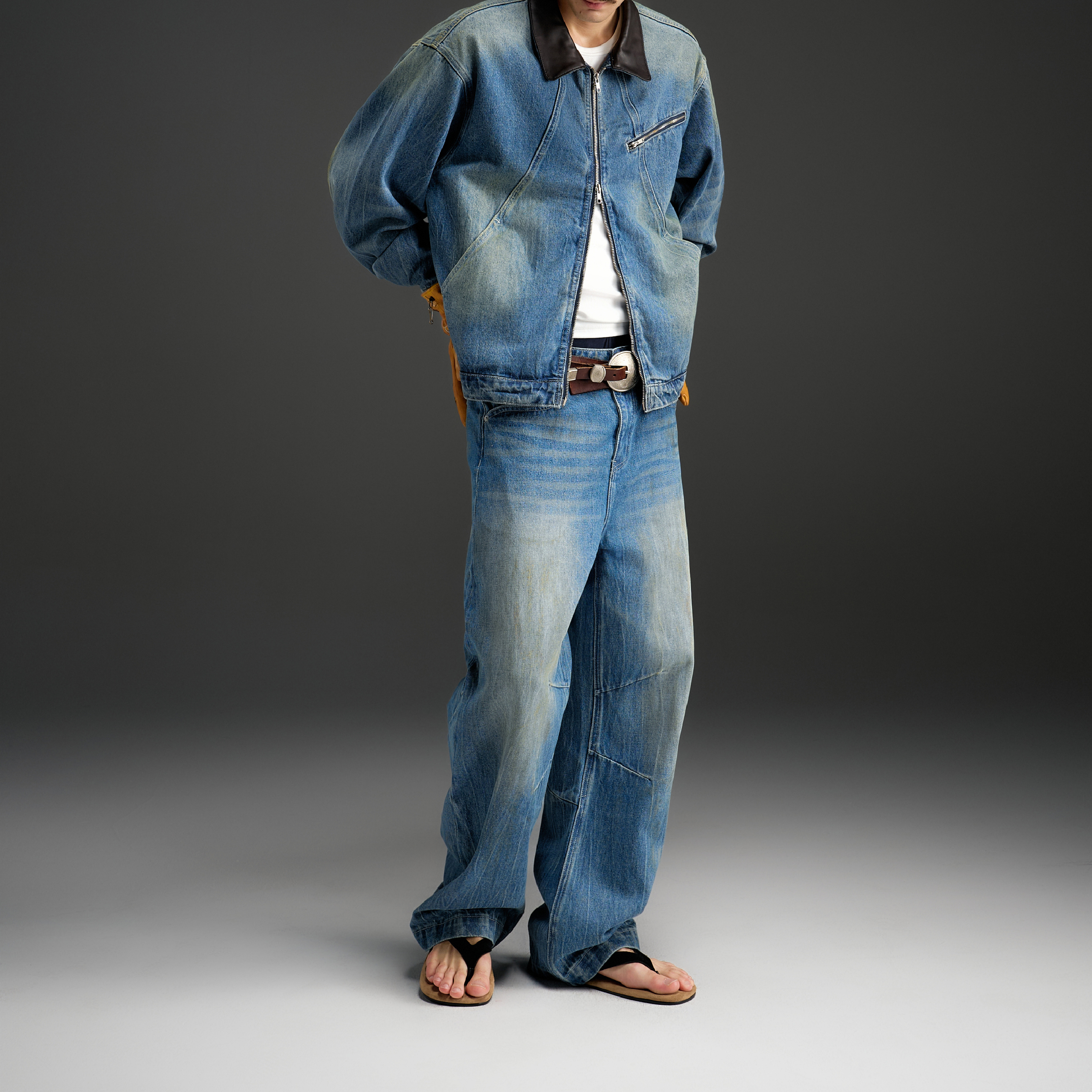 TANOXI x MASSULTI Washed Denim Jeans 聯名水洗彎刀牛仔褲 [TNX-P25]