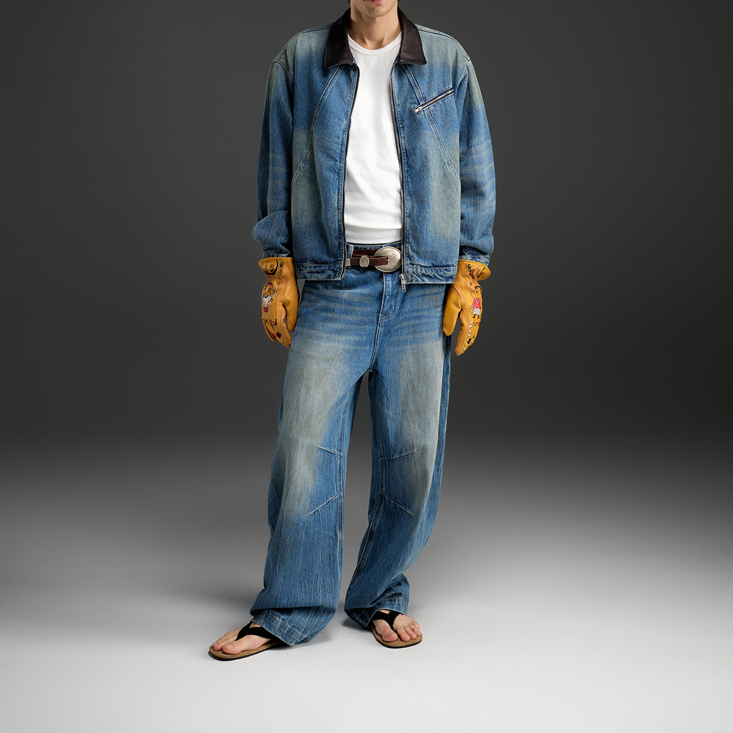 TANOXI x MASSULTI Washed Denim Jeans 聯名水洗彎刀牛仔褲 [TNX-P25]