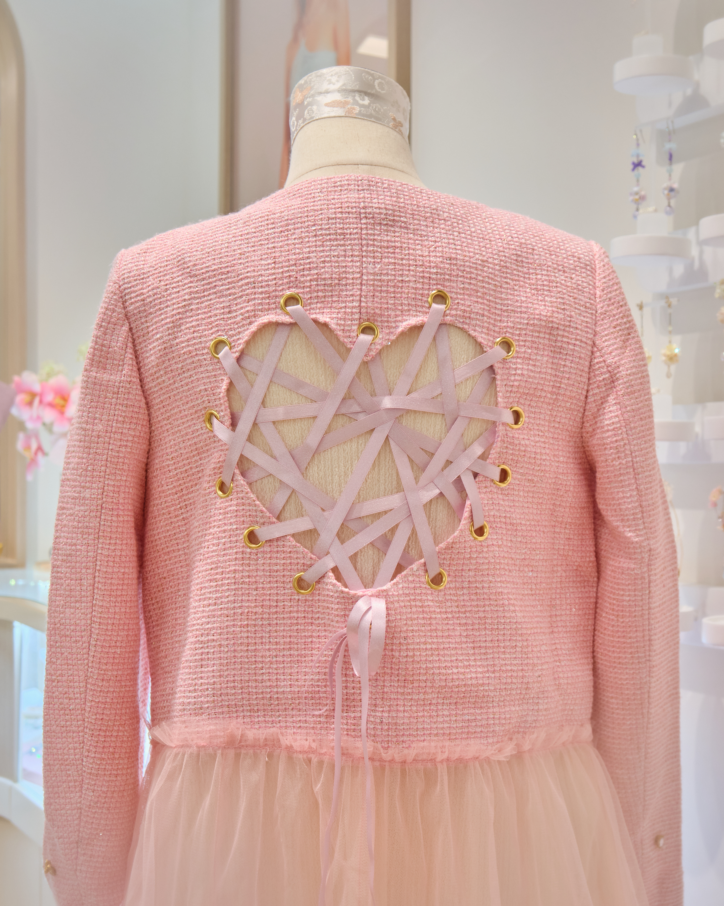 13202 Bow-Embellished Tweed Jacket