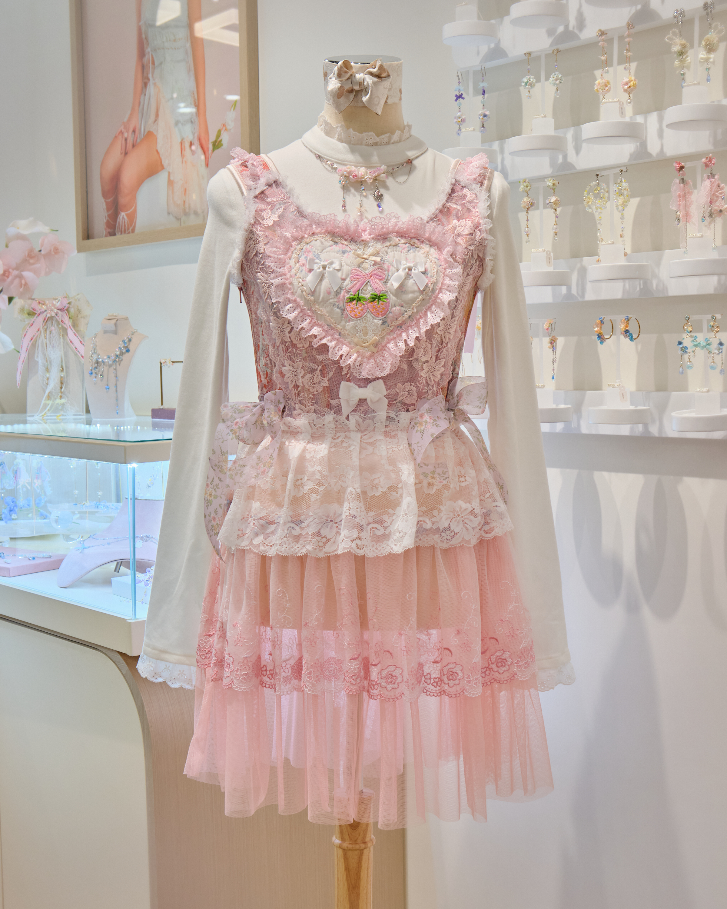 13192 Frosted Laceheart Plaid Corset Dress