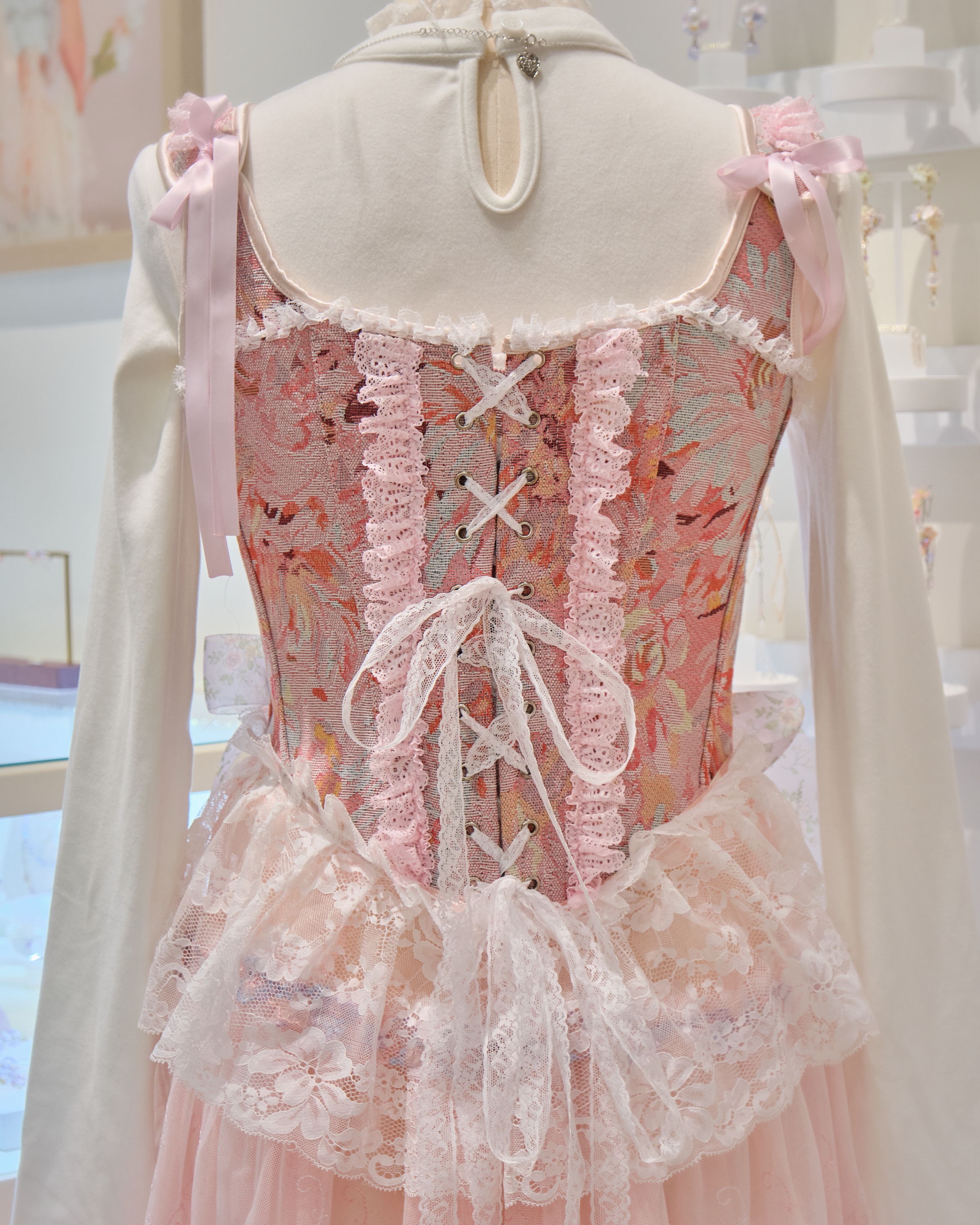 13192 Frosted Laceheart Plaid Corset Dress