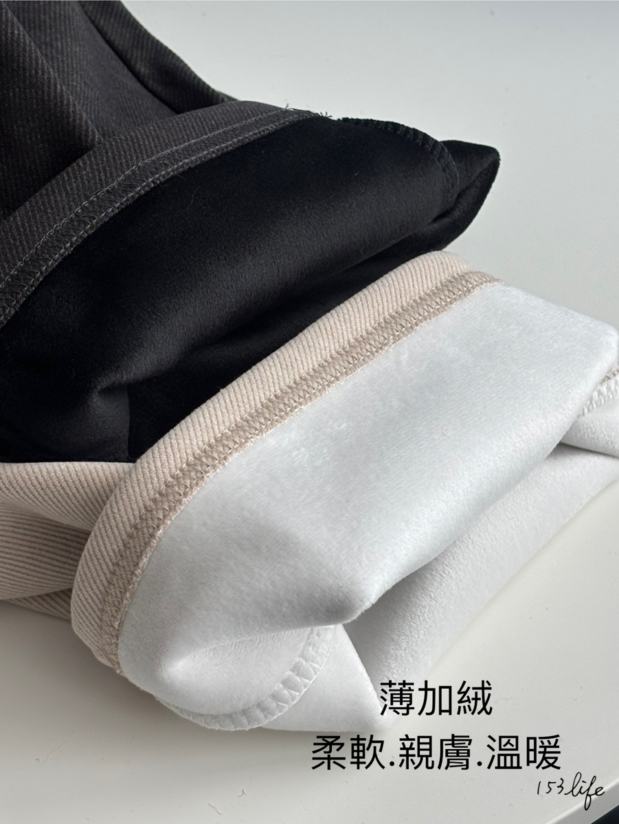 ⛄️(加絨/不加絨)小個子斜紋絨毛鬆緊腰直筒寬褲(XXS-L)(九分/長款)