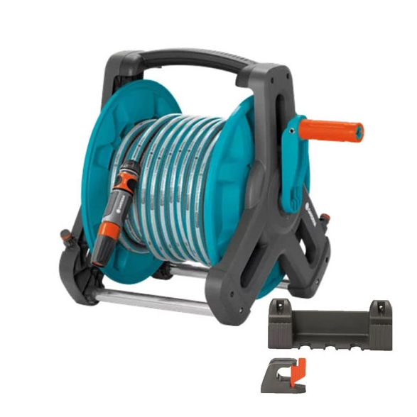 "GARDENA" 德國20m4分喉挂墻式喉架套裝(帶挂墻碼)(12套/盒)-[8009-20]