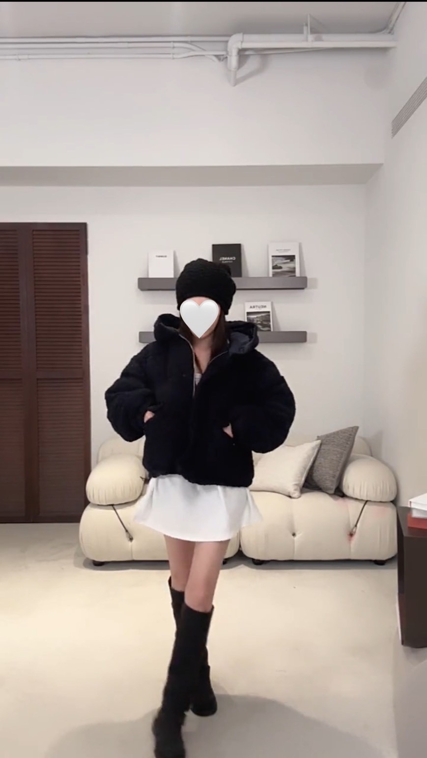 （現貨）#AF40 不能錯過QQ毛羽絨外套(深藍/白)