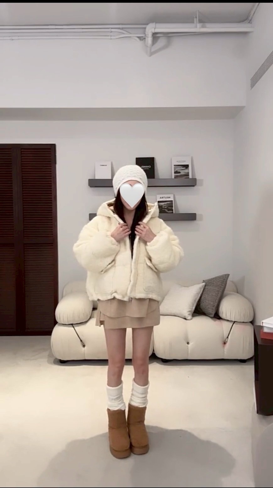 （現貨）#AF40 不能錯過QQ毛羽絨外套(深藍/白)