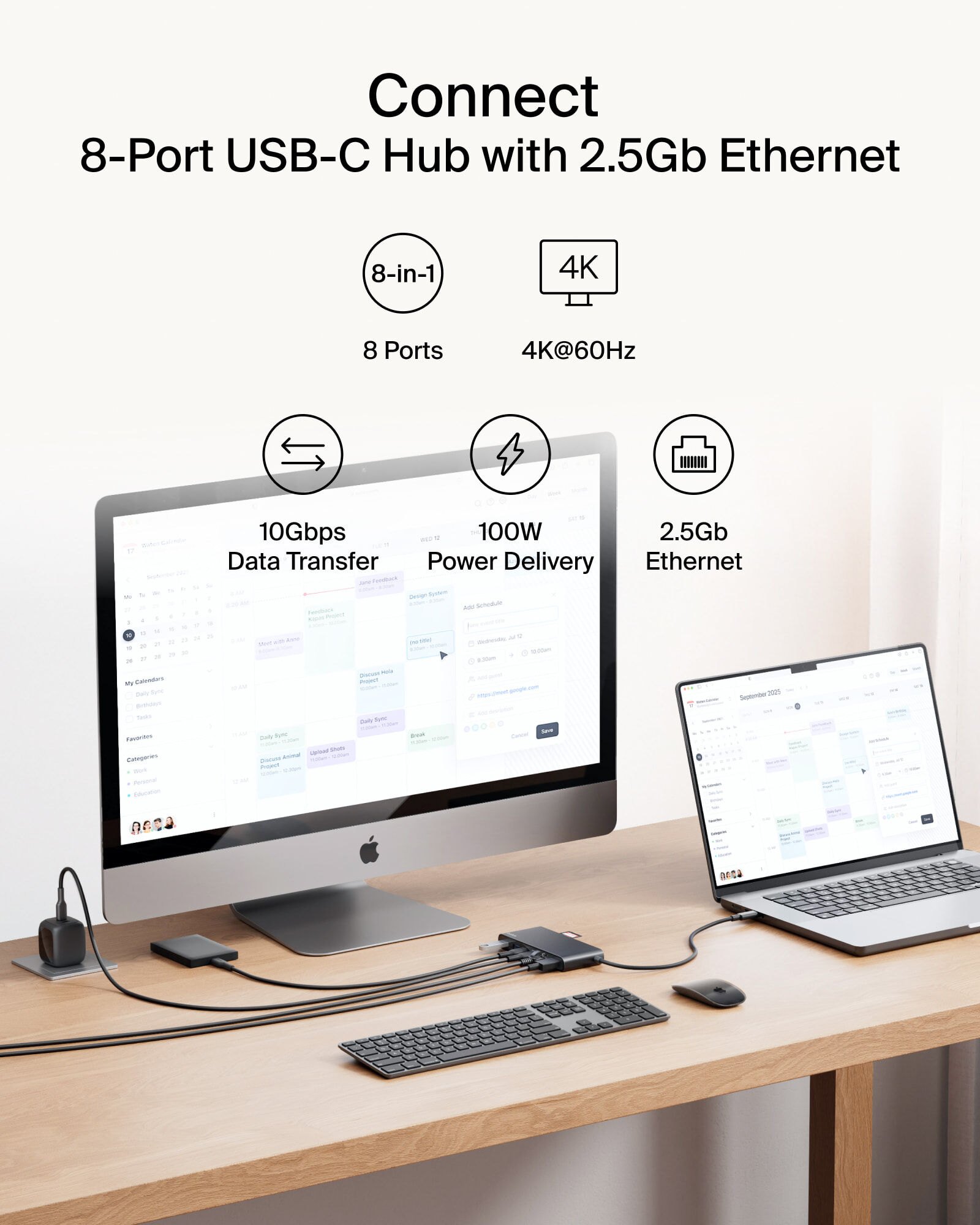 Connect 8-Port USB-C Hub with 2.5Gb Ethernet [INC024]