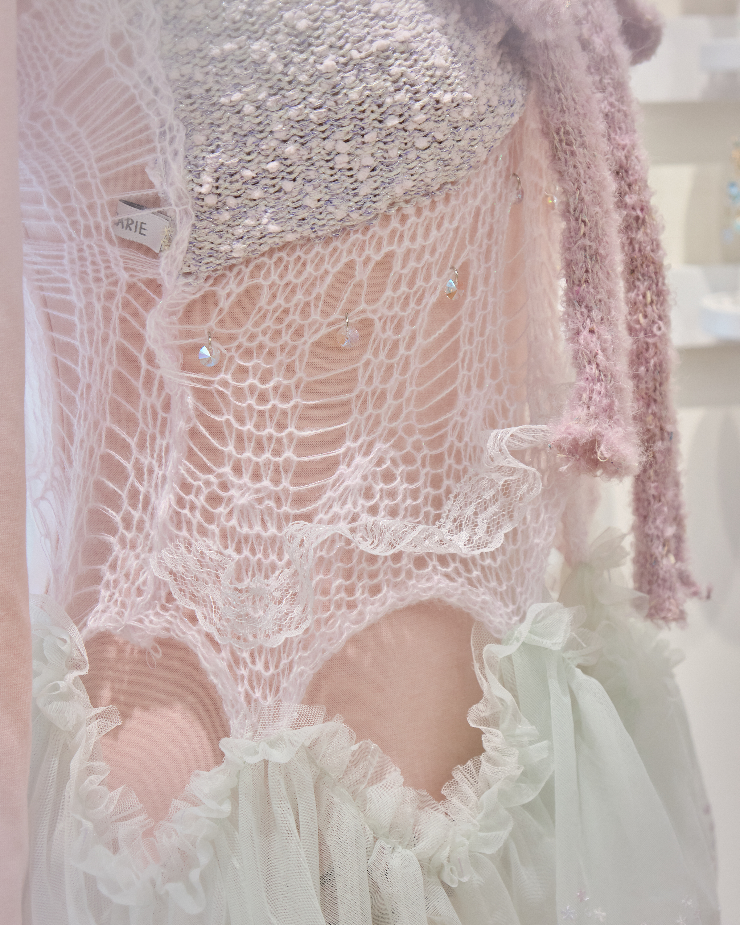 13178 Hand Knitted Hazy-Moon Woven Light Camisole Top