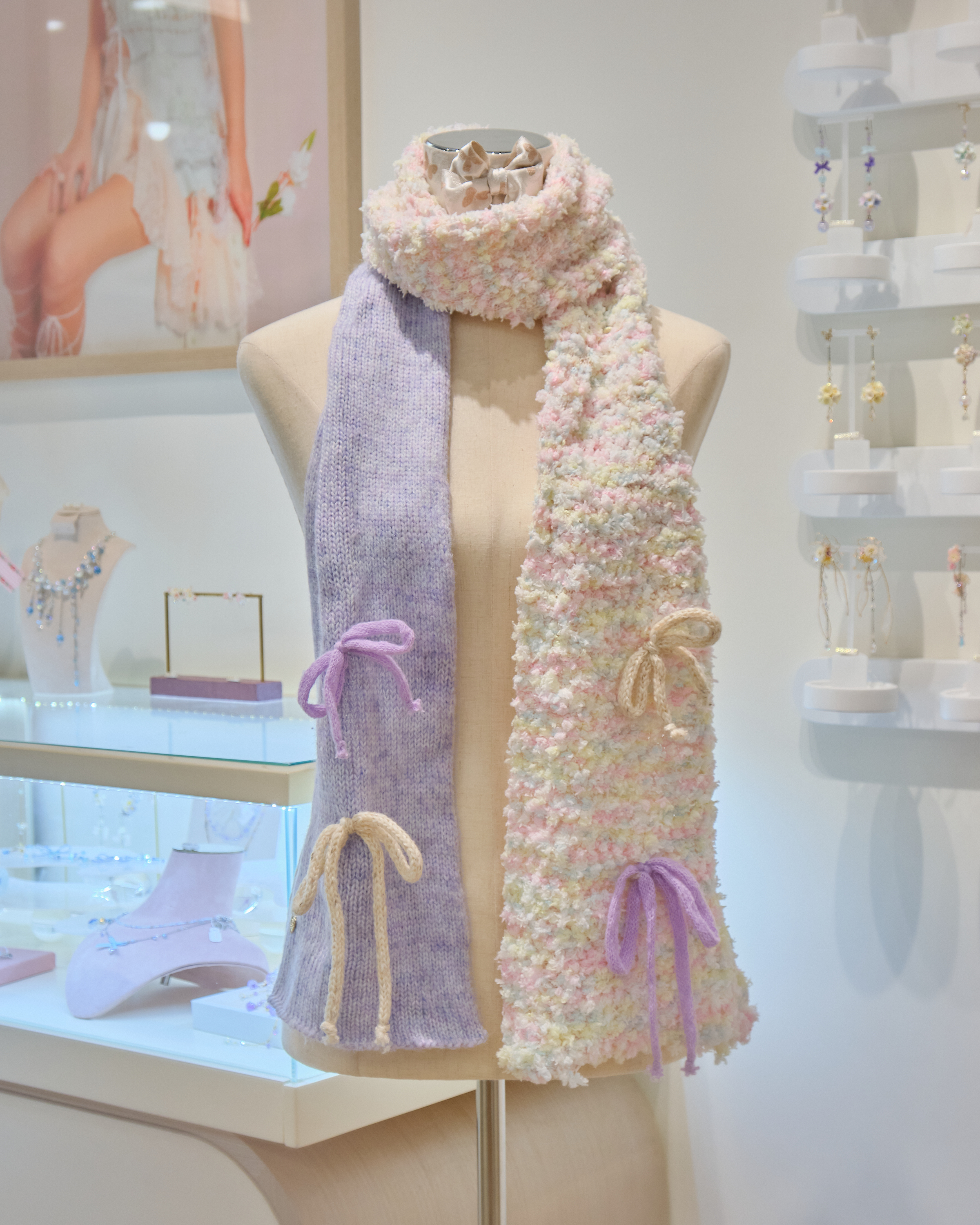 13175 Hand Knitted Cloudweave Haze Dreamknot Scarf