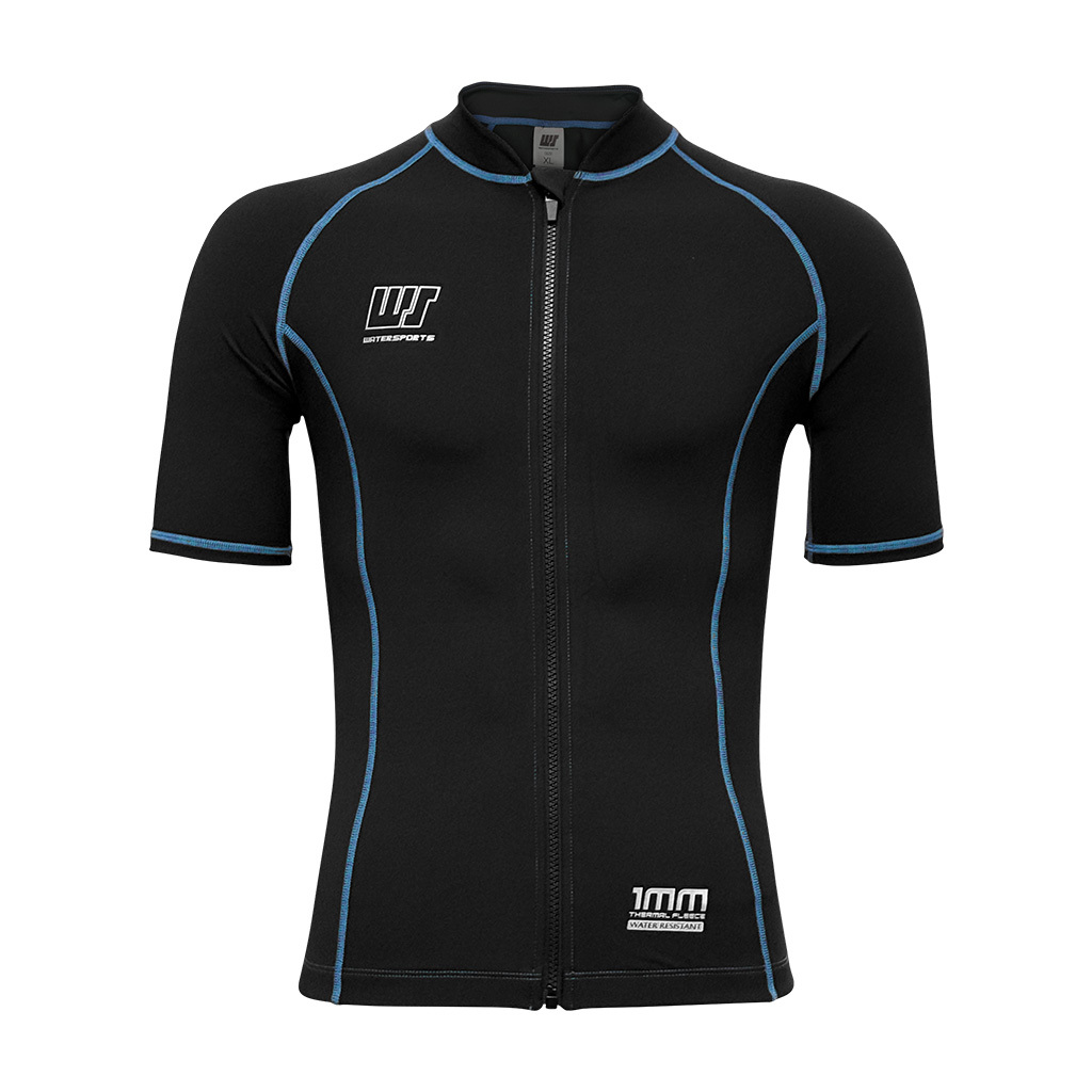 1mm 中性抗水抓毛游泳保暖夾克 - 黑/藍