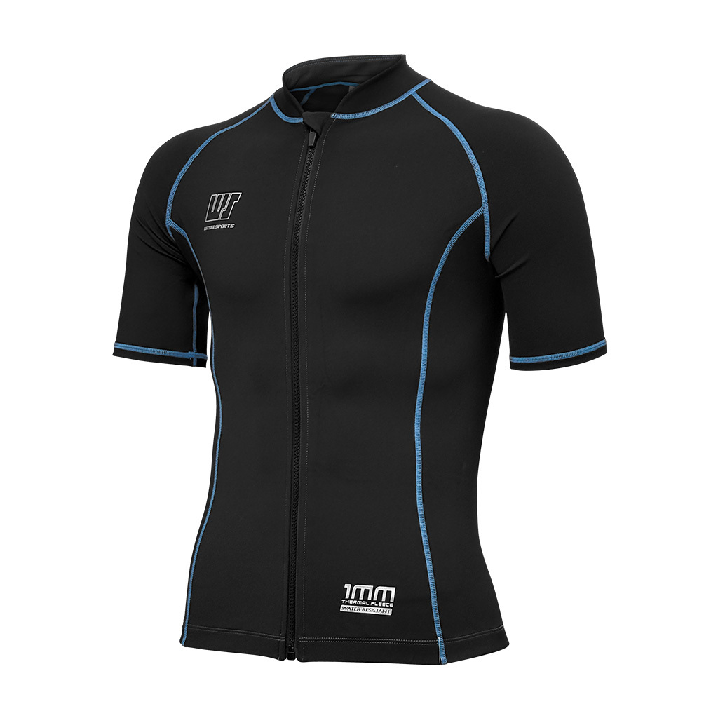 1mm 中性抗水抓毛游泳保暖夾克 - 黑/藍