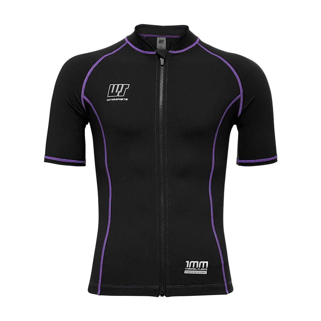 1mm 中性抗水抓毛游泳保暖夾克 - 黑/紫