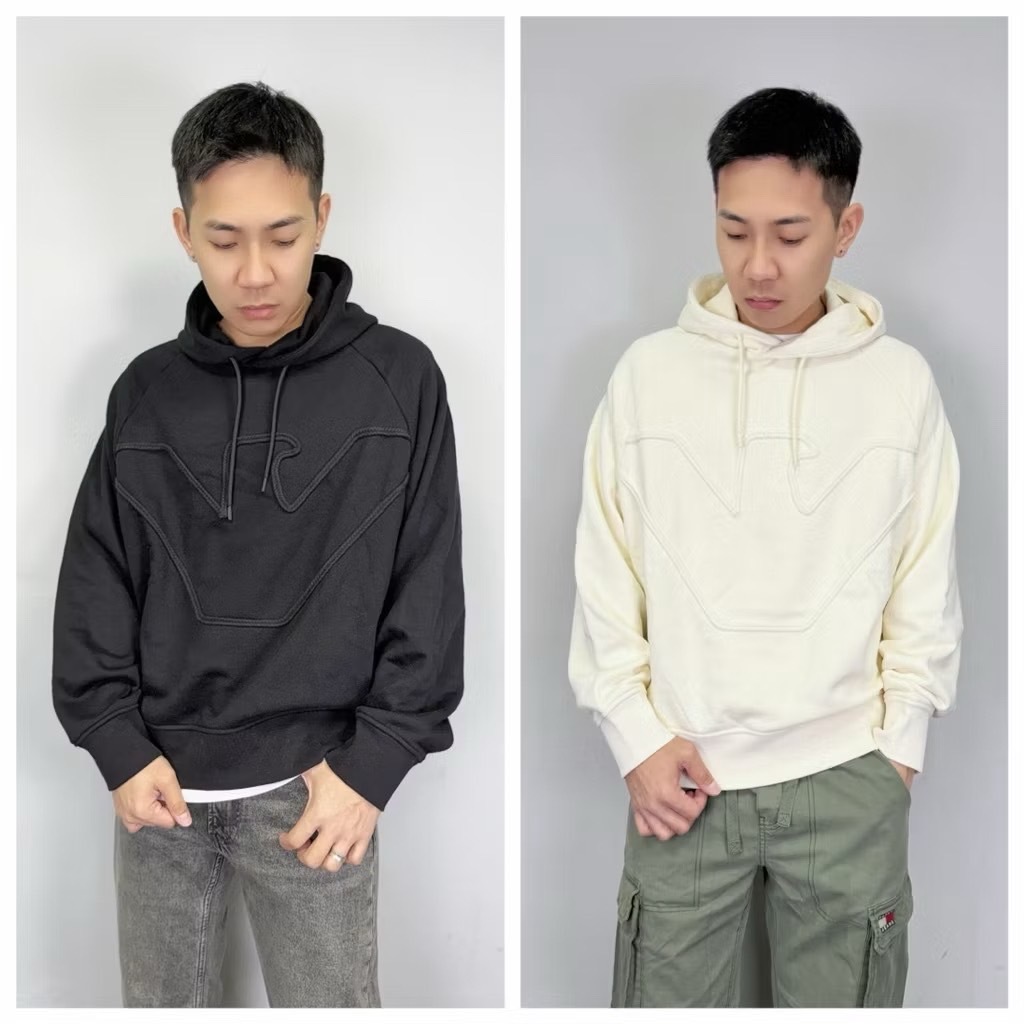 Emporio Armani EA 立體大老鷹 厚磅 帽T 長袖上衣