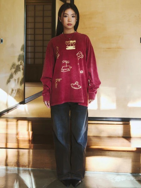NICE TRIP ® Okinawee Long Tee 寬鬆 水洗 做舊 薄長袖
