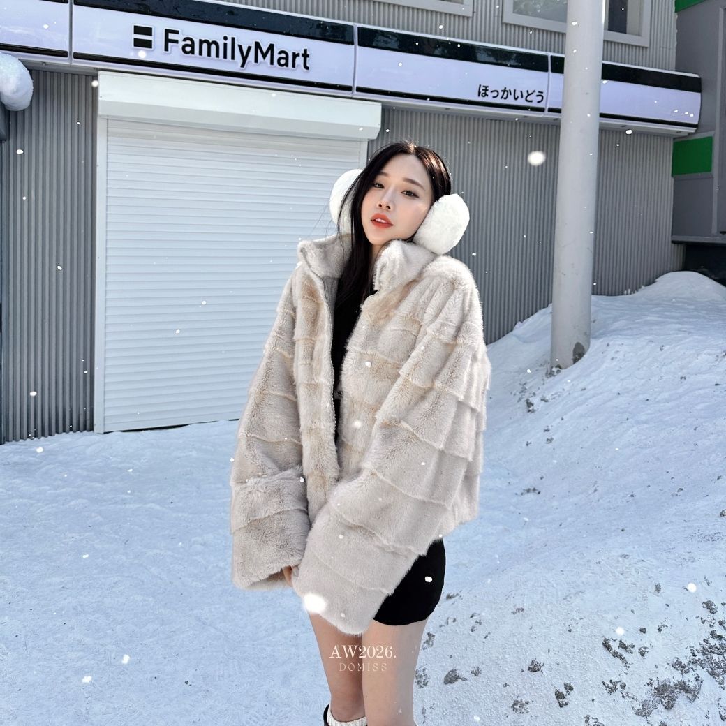 【銀狐雪感】DOMISS水貂皮草外套 店長推薦! 3色 保暖外套 皮草 外套(現+預)