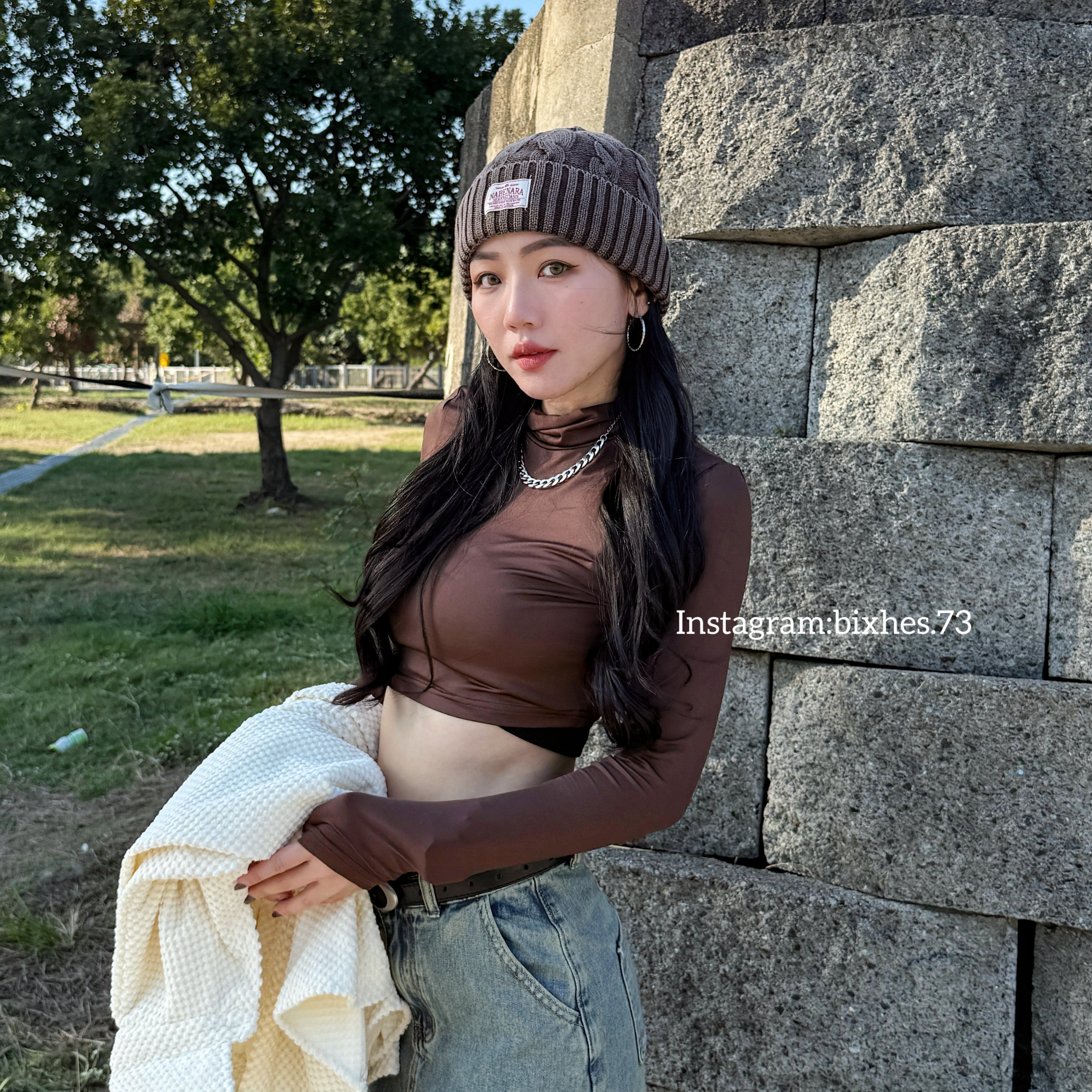 做舊麻花針織毛帽(H00002)