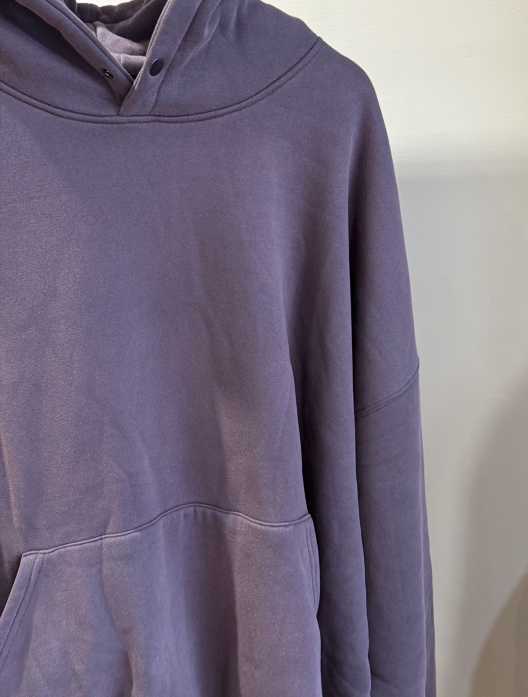 鈕扣素色超big刷毛帽踢