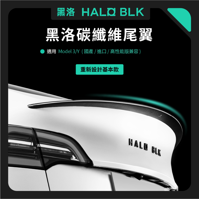HALOBLK 原廠款高性能真碳纖維尾翼（啞光款）
