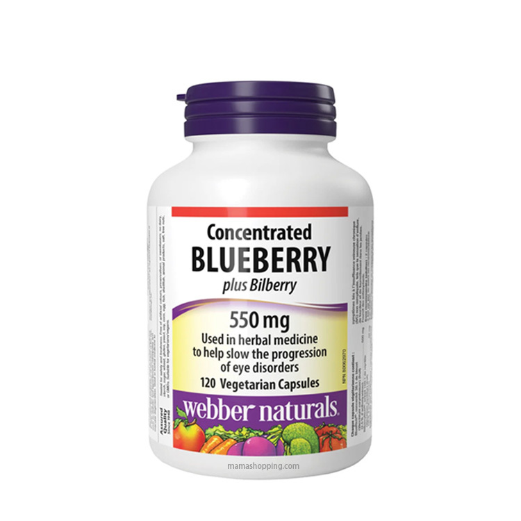 Webber Naturals 維柏健藍莓加越橘濃縮精華液膠囊 (120粒素食膠囊）