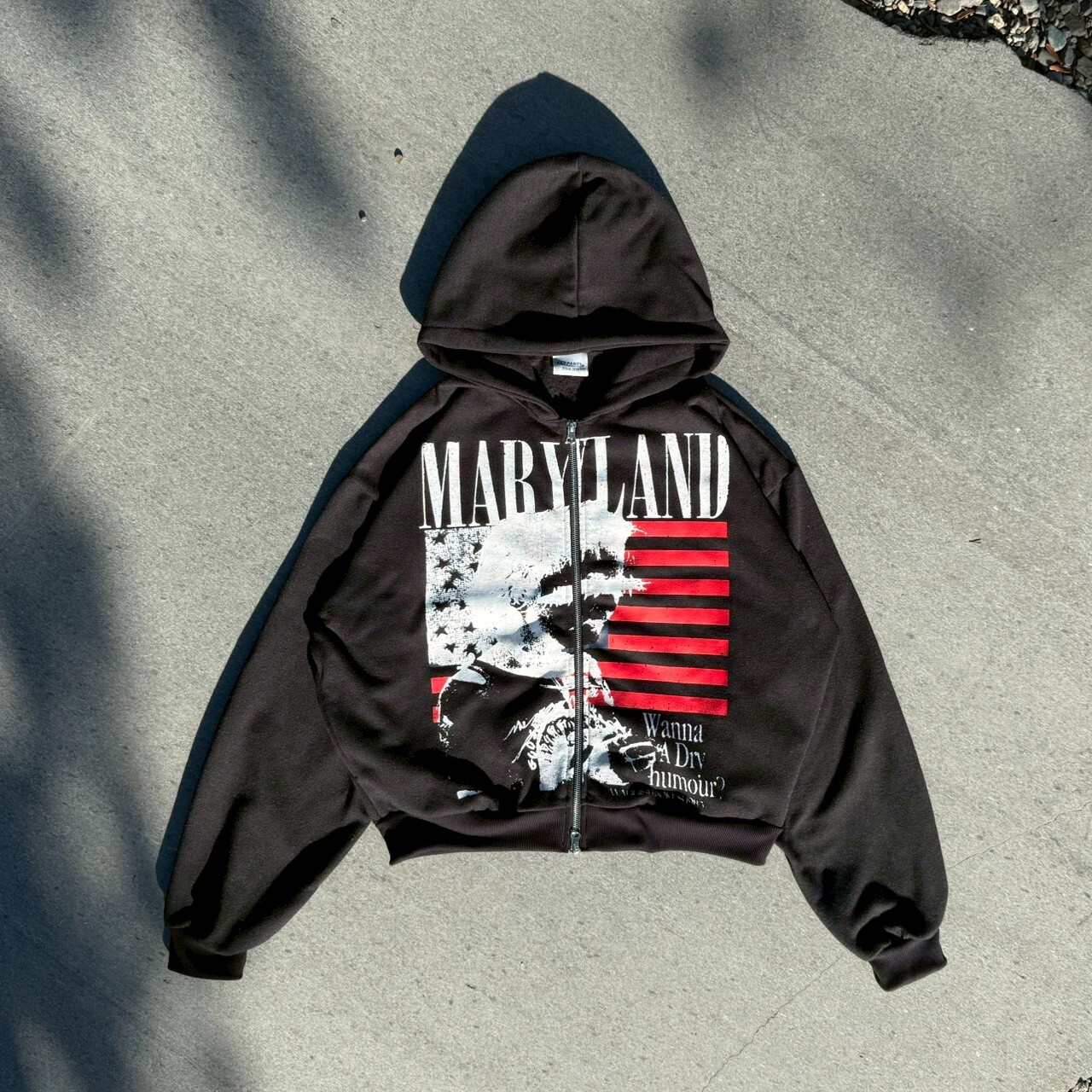 短寬國旗人像雙拉鍊外套