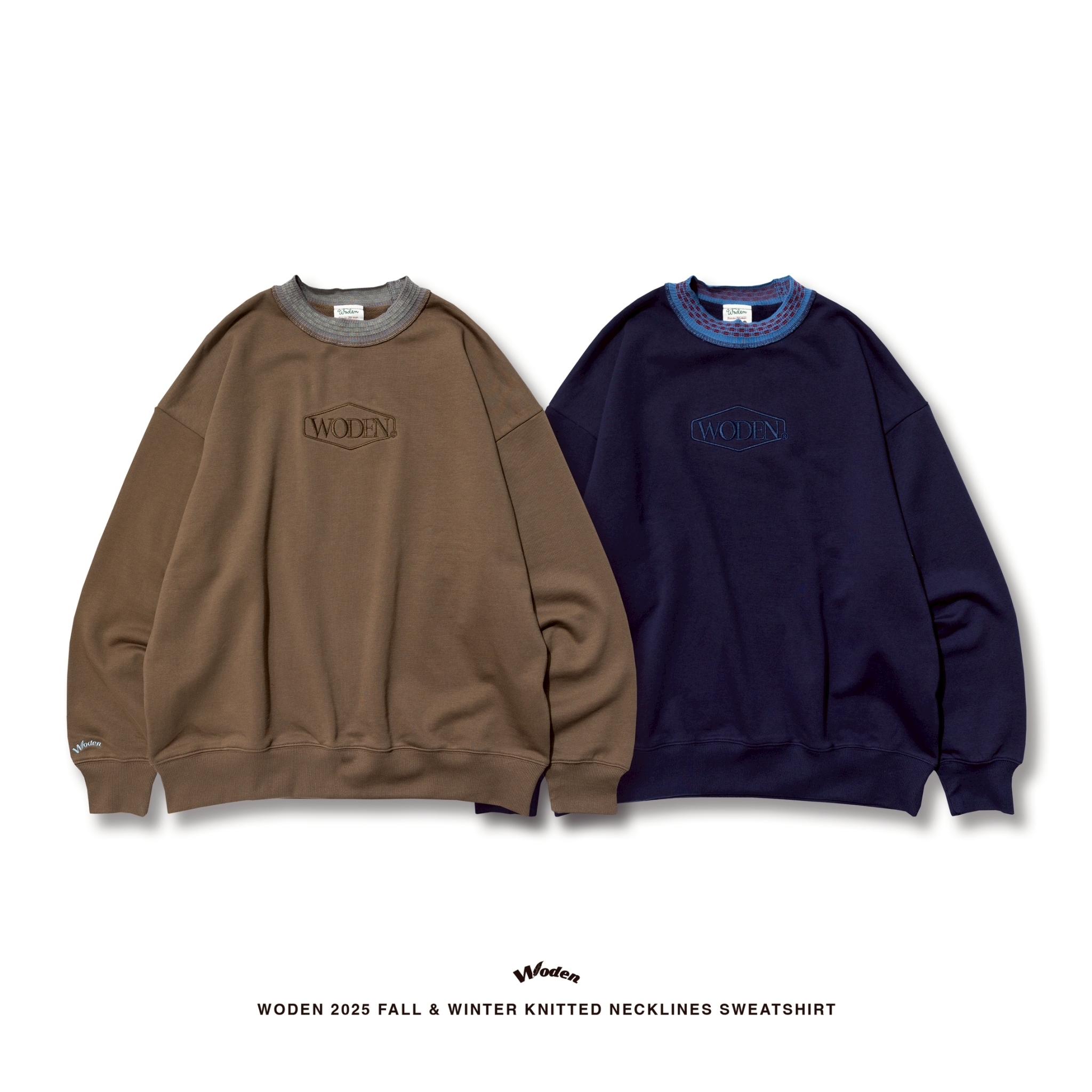WODEN 2025 Fall & Winter 019 Knitted neckline Sweatshirt