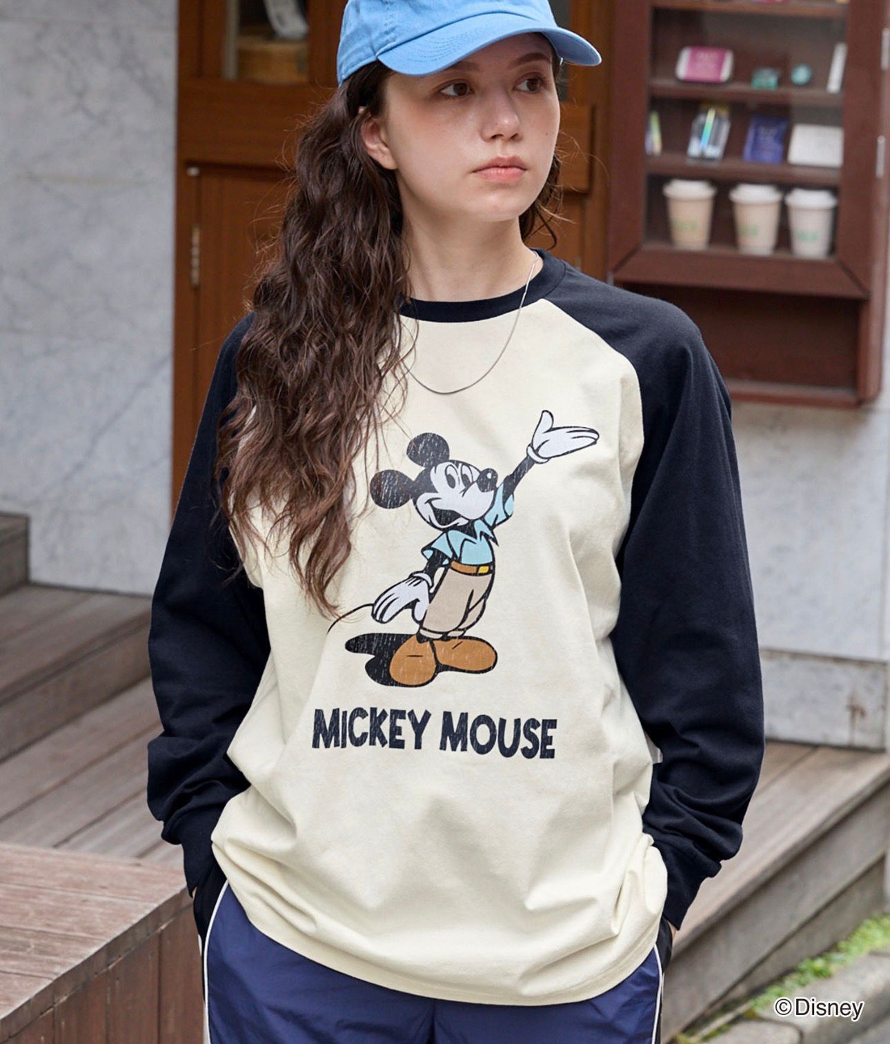 【預購】JN112903 Disney 印花拼色長袖上衣