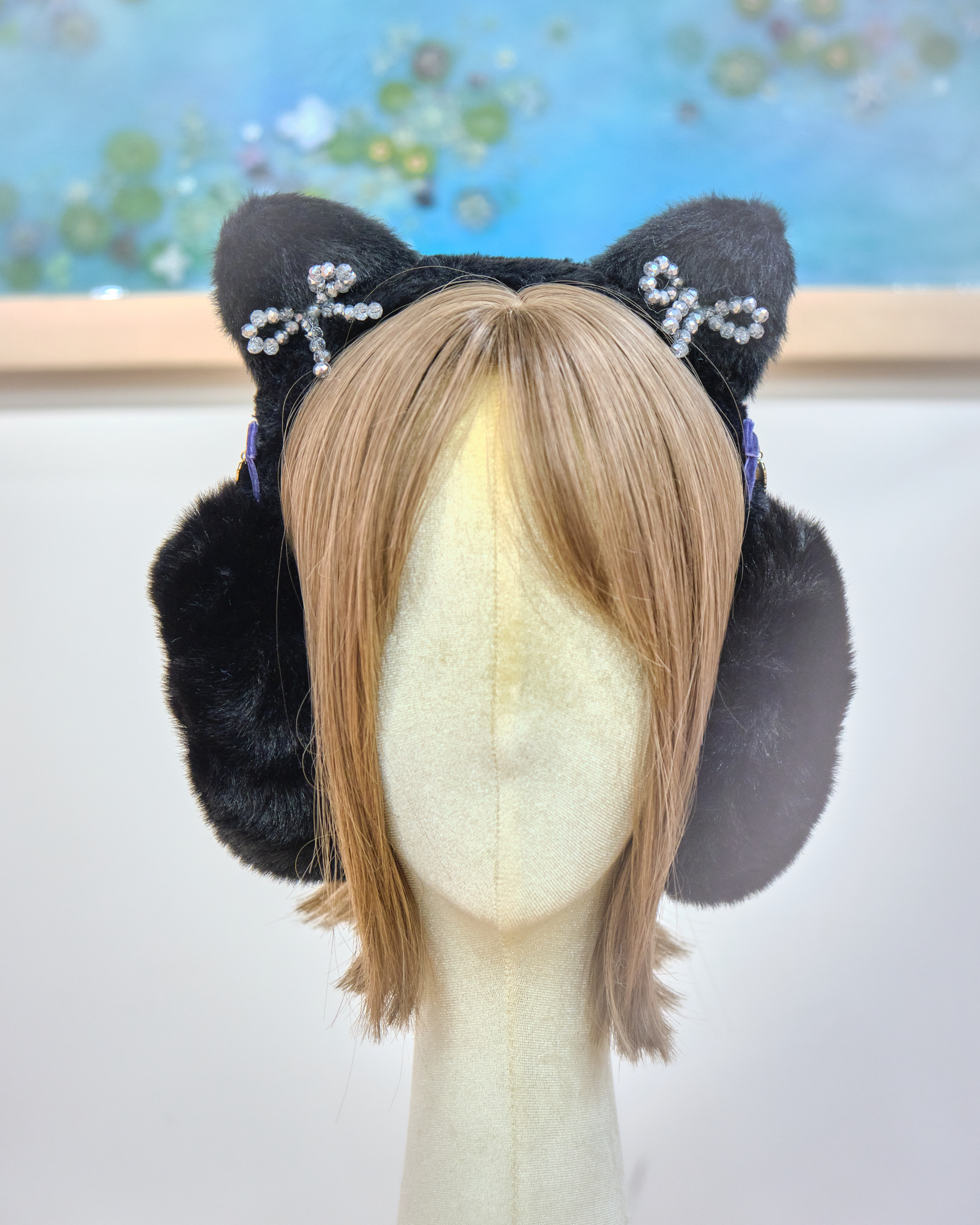 13161 Snow-Petal Gemstone Cloud Cat Earmuffs